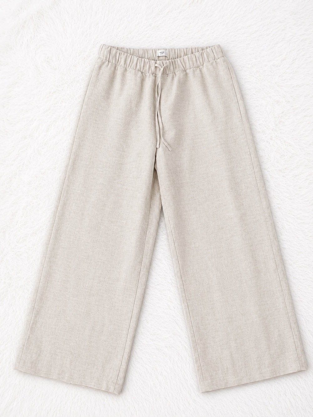 Aritzia Wilfred Linen Blend Wide Leg Pants Oatmeal Beige Size Small